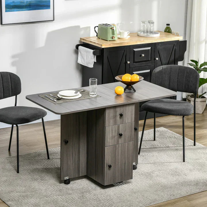 grey drop leaf dining table and chair set