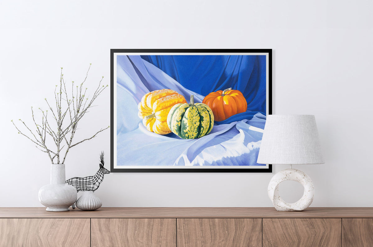 decorative wall art featuring pumpkins on canvas