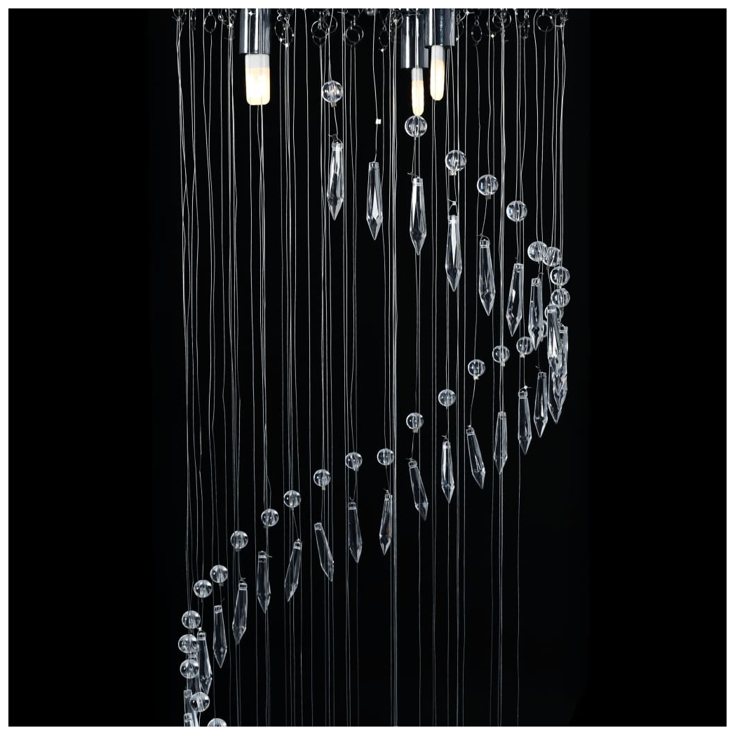 vidaXL Ceiling Lamp Crystal Beads Silver Spiral G9 Elegant Home Decor Statement Lighting by vidaXL