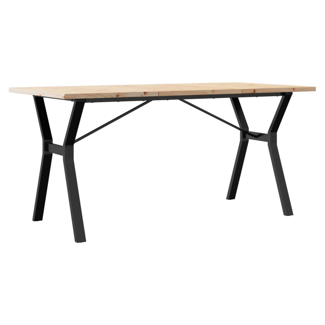vidaXL Dining Table Y-Frame 160x80 Pine Iron Home by vidaXL