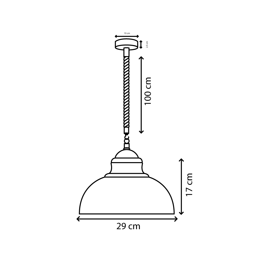 LEDSONE Vintage Industrial Curvy Metal Ceiling Pendant Lamp Lighting E27 Edison - Pendant Lights