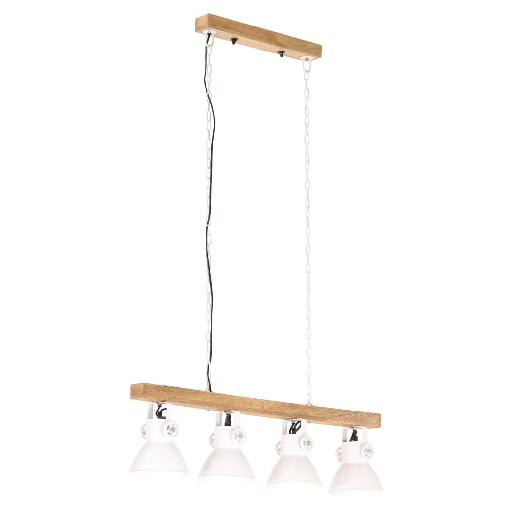 VidaXL Ceiling Lamp 17cm Mango Wood White Living by vidaXL