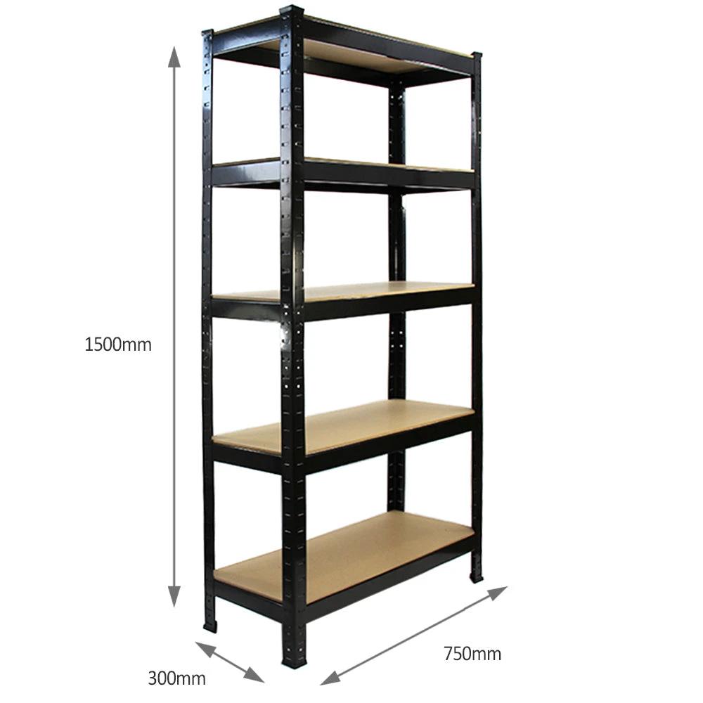 Monster Shop Monster Racking T-Rax Heavy Duty Shelving Units, Black, 75cm W, 30cm D, Set of 2 -