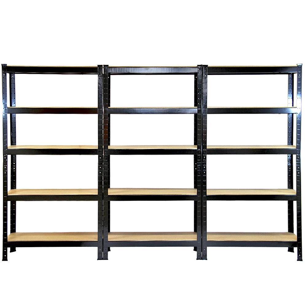 Monster Racking T-Rax Heavy Duty Shelving Units, Black, 75cm W, 30cm D, Set of 6 by Monster Shop