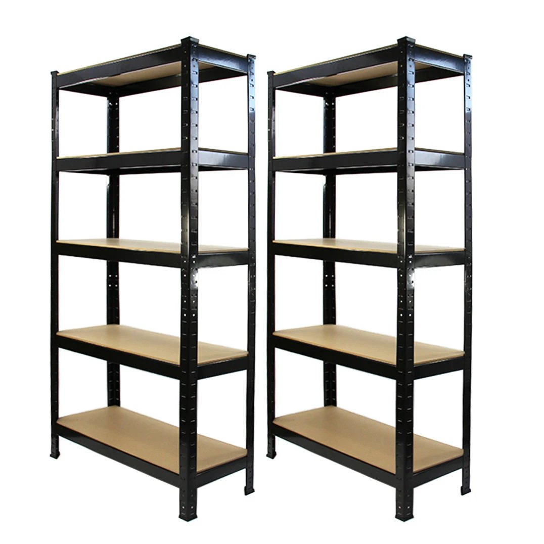 Monster Shop Monster Racking T-Rax Heavy Duty Shelving Units, Black, 75cm W, 30cm D, Set of 2 -