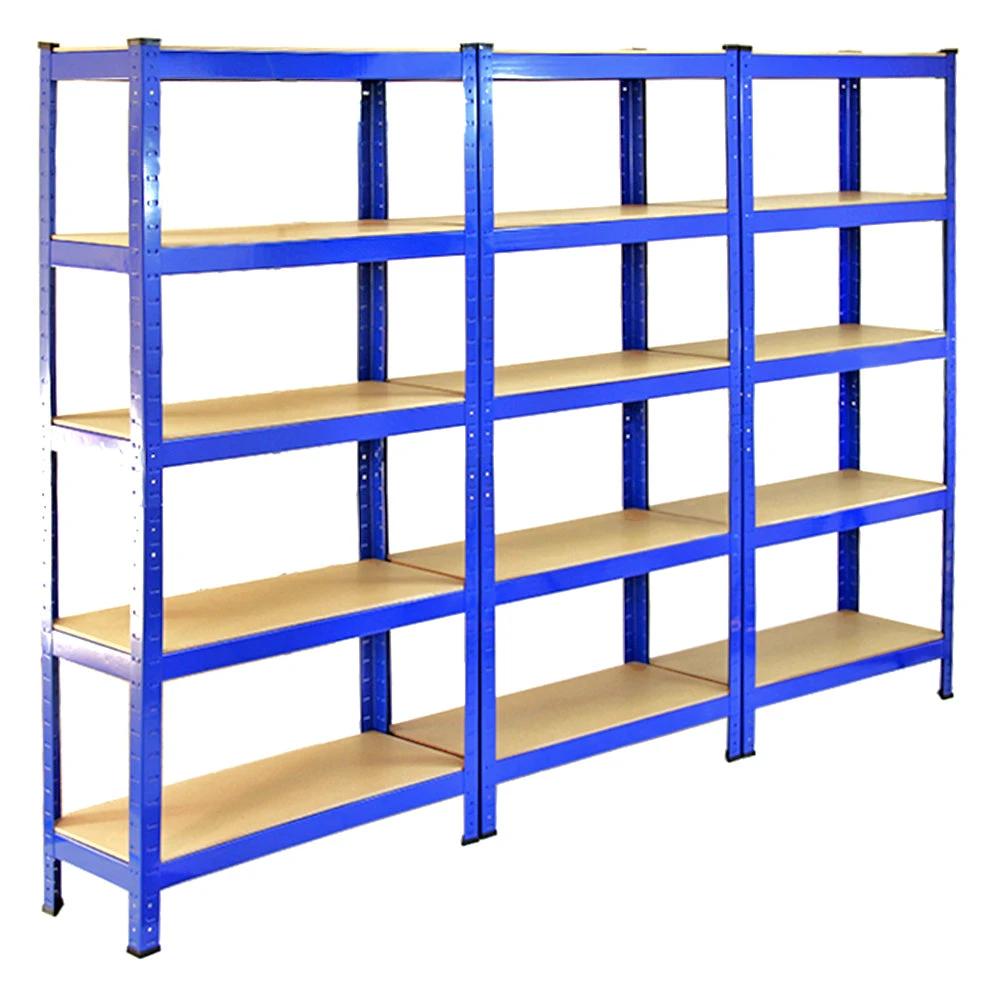 Monster Shop Monster Racking T-Rax Heavy Duty Shelving Units, Blue, 75cm W, 30cm D, Set of 3 -