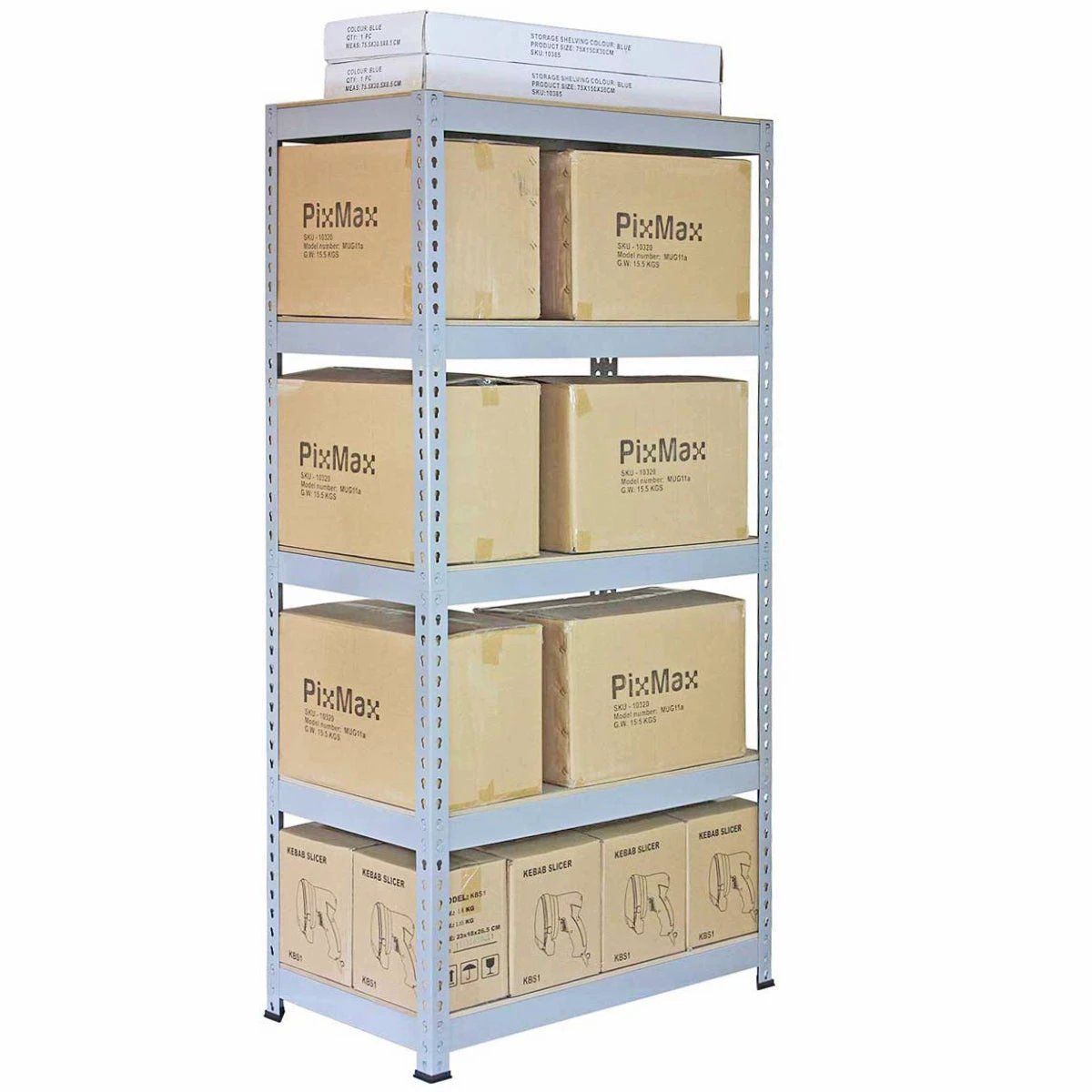 10 x Q-Rax Grey Metal Racking Units 90 x 50 x 180cm by Monster Shop