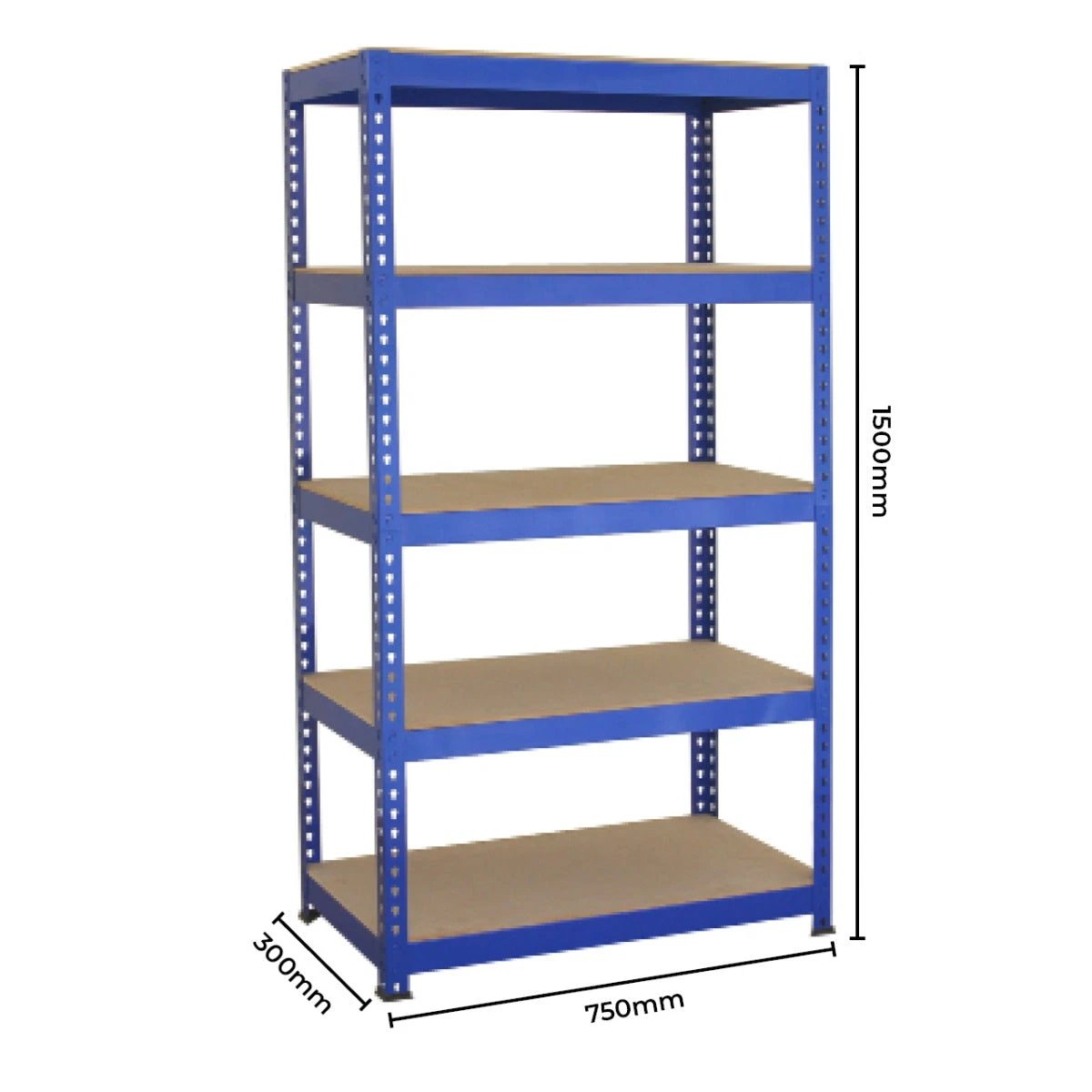 2 x T-RAX Blue Metal Racking Units 75cm x 150cm x 30cm with Free Bay Connectors by Monster Shop