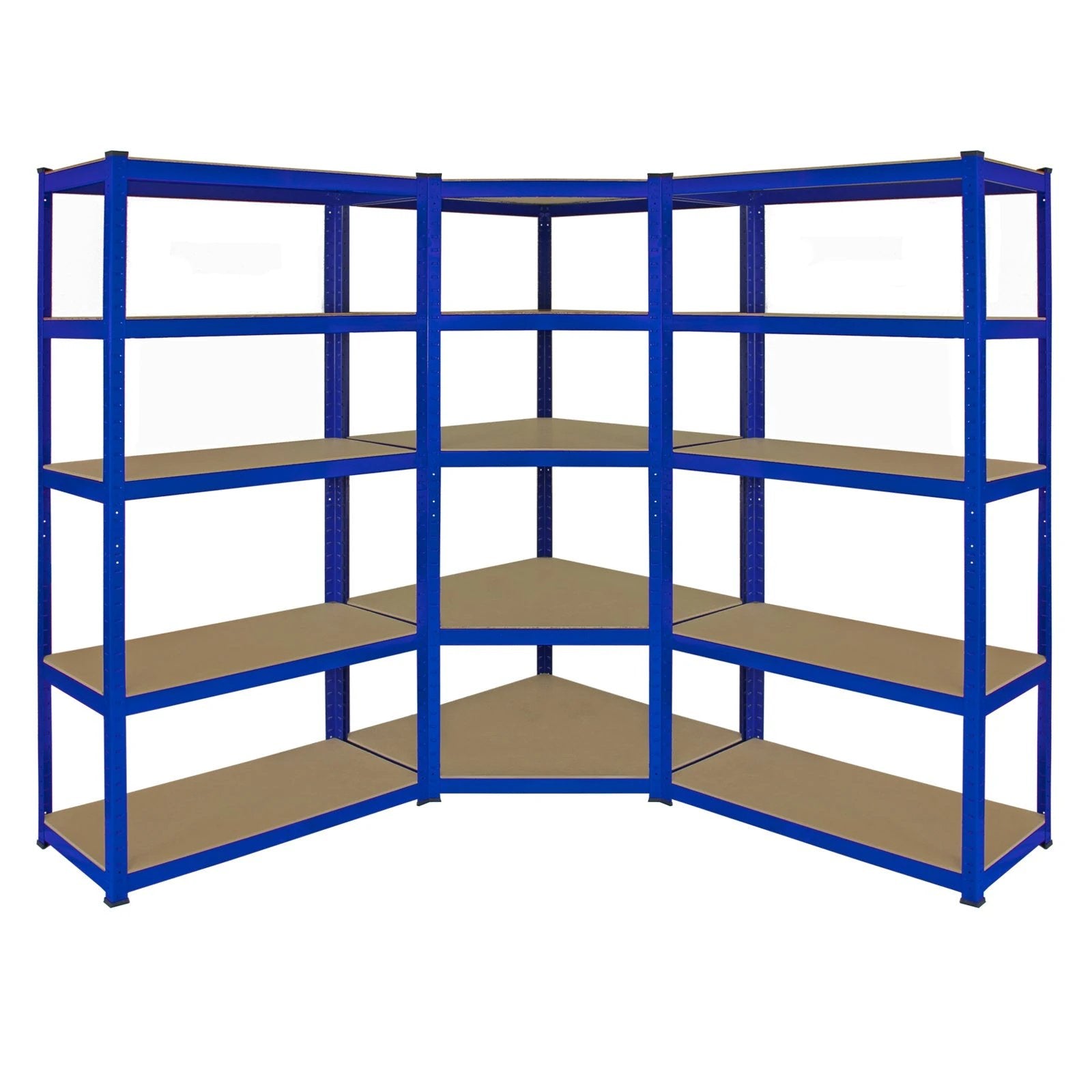 Monster Shop Monster Racking T-Rax Corner Shelving Unit & 2 x 90cm Garage Storage Bays, Blue -