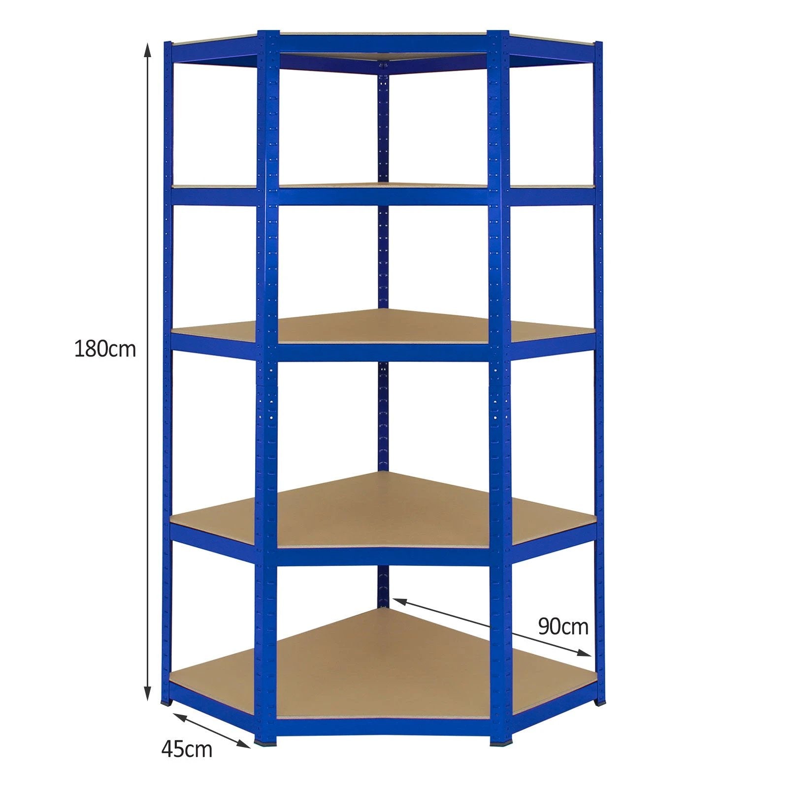 Monster Racking T-Rax Corner Storage Shelf Unit, Blue, 90cm Wide by Monster Shop