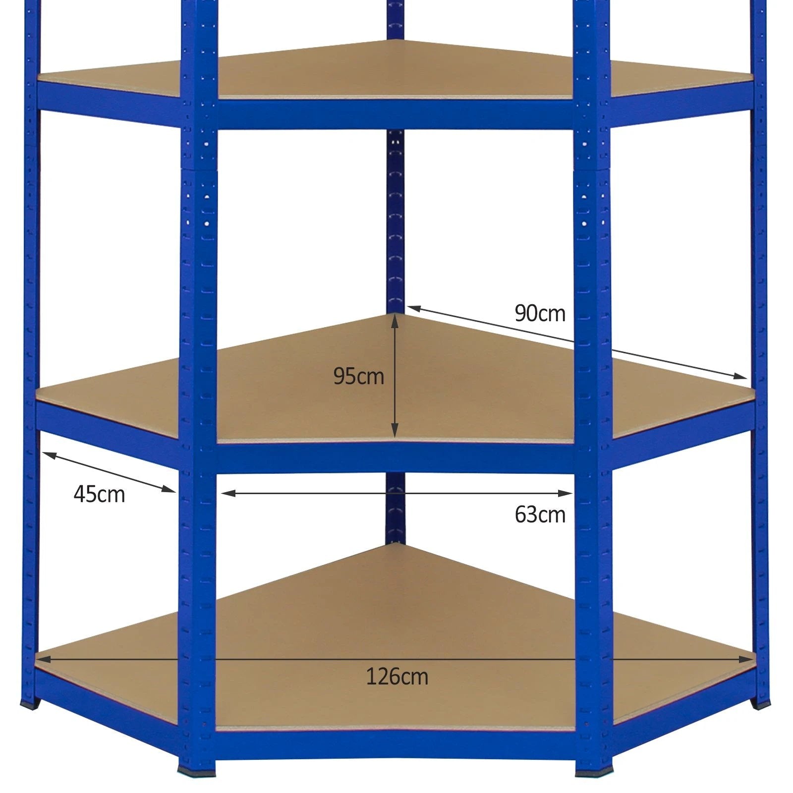 Monster Racking T-Rax Corner Storage Shelf Unit, Blue, 90cm Wide by Monster Shop