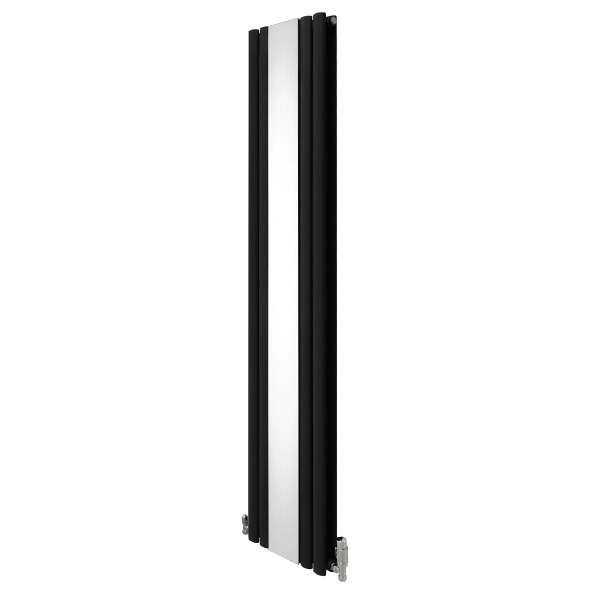Monster Shop Oval Mirror Radiator & Valves - 1800mm x 380mm - Black -