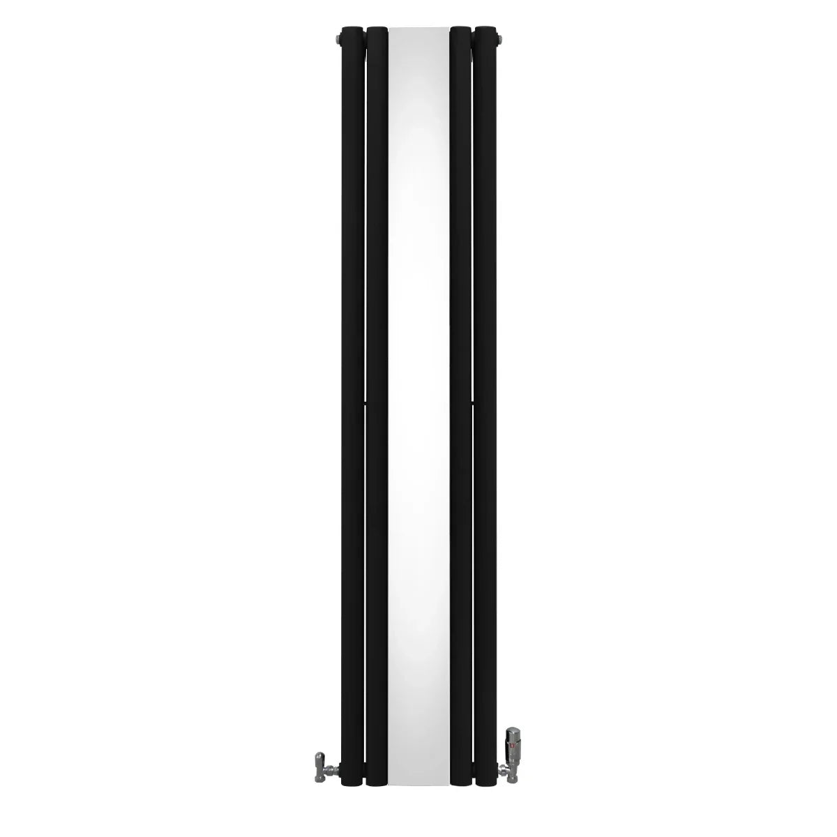 Monster Shop Oval Mirror Radiator & Valves - 1800mm x 380mm - Black -