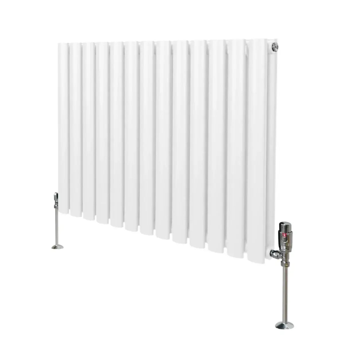 Monster Shop Oval Column Radiator & Valves - 600mm x 780mm – White -