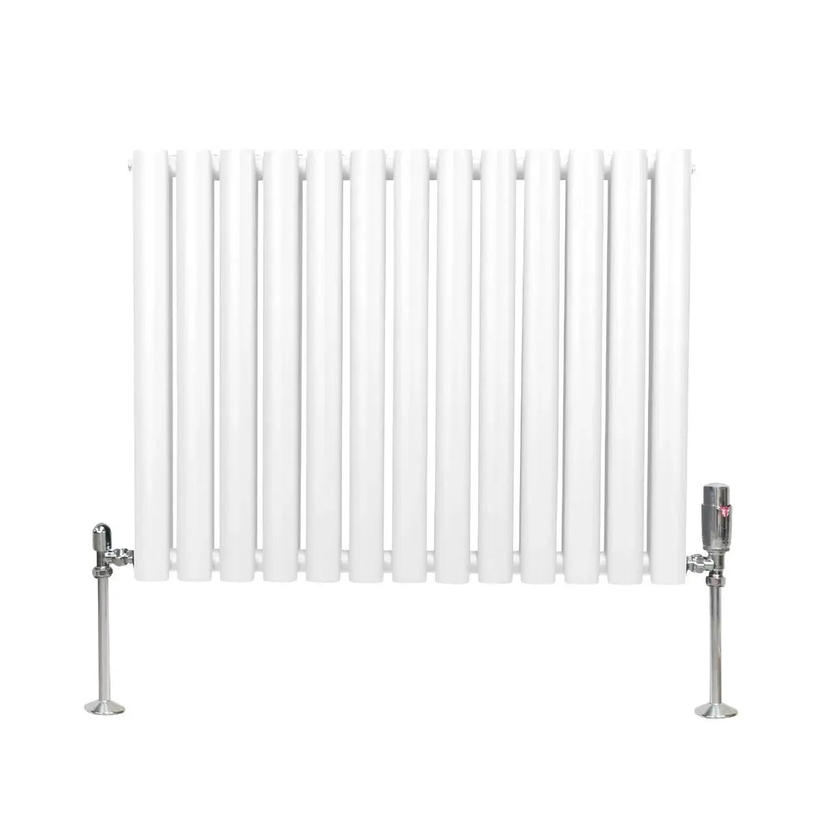 Monster Shop Oval Column Radiator & Valves - 600mm x 780mm – White -