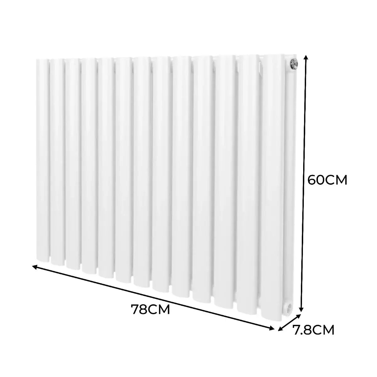 Monster Shop Oval Column Radiator & Valves - 600mm x 780mm – White -