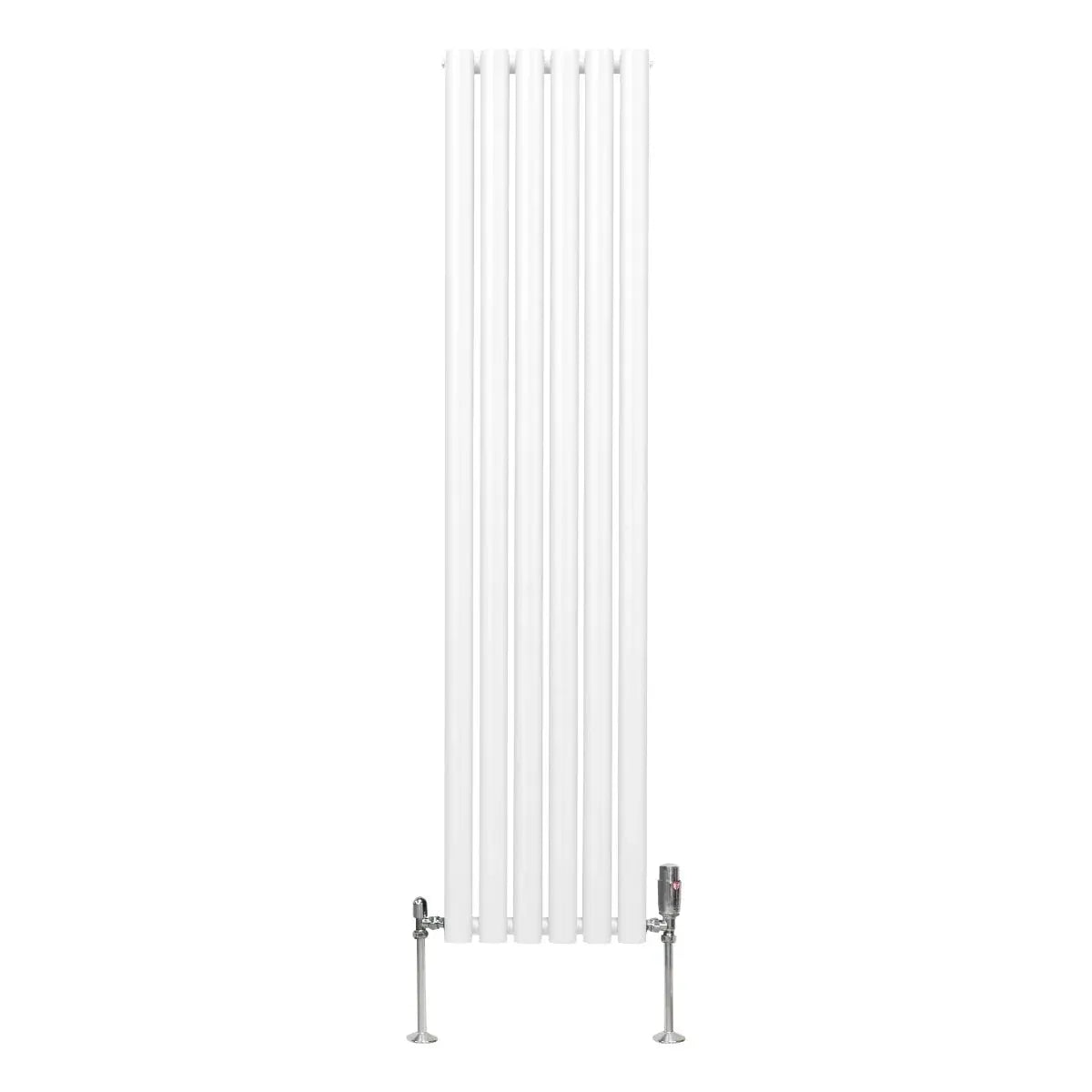Monster Shop Oval Column Radiator & Valves - 1600mm x 360mm – White -