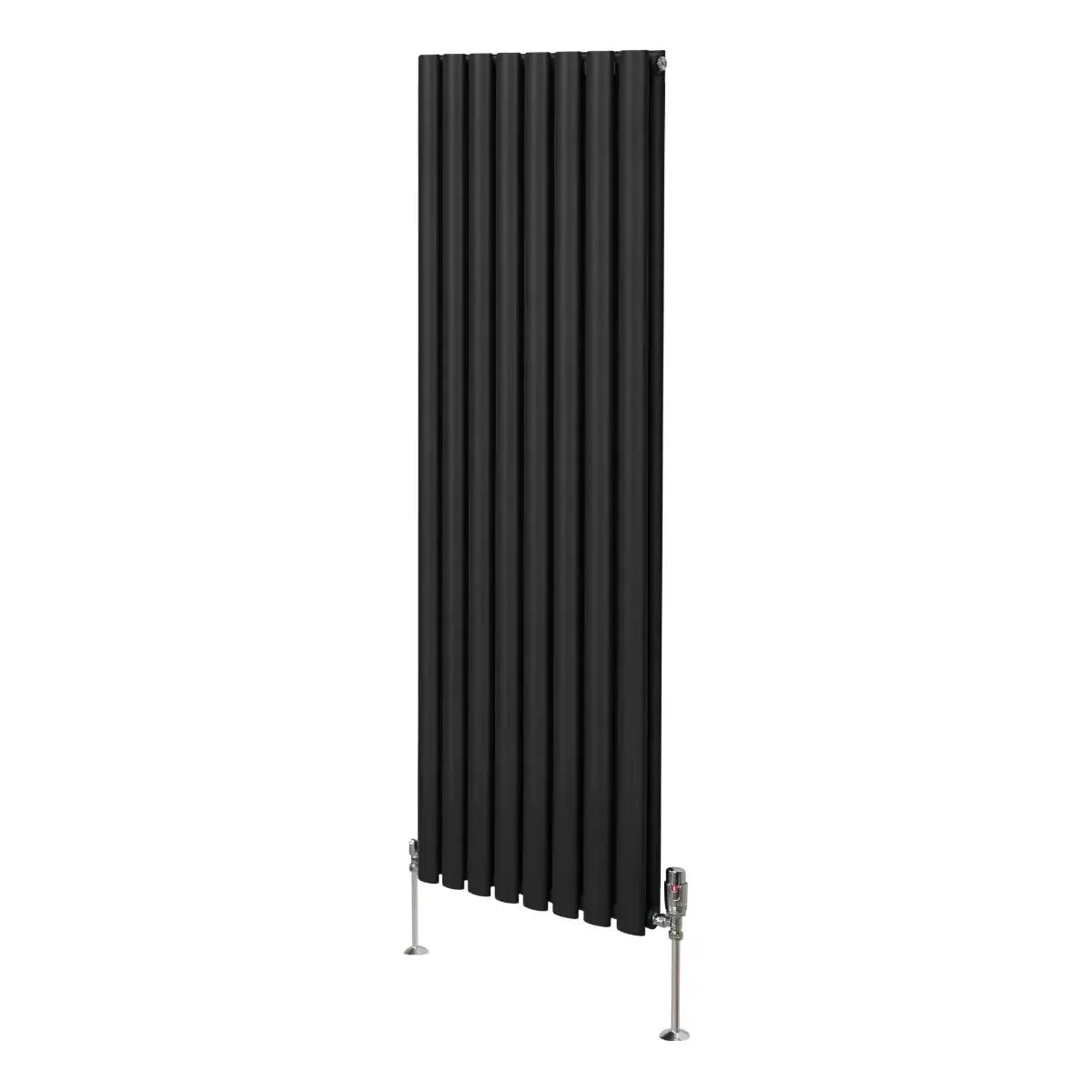 Monster Shop Oval Column Radiator & Valves - 1600mm x 480mm – Black -