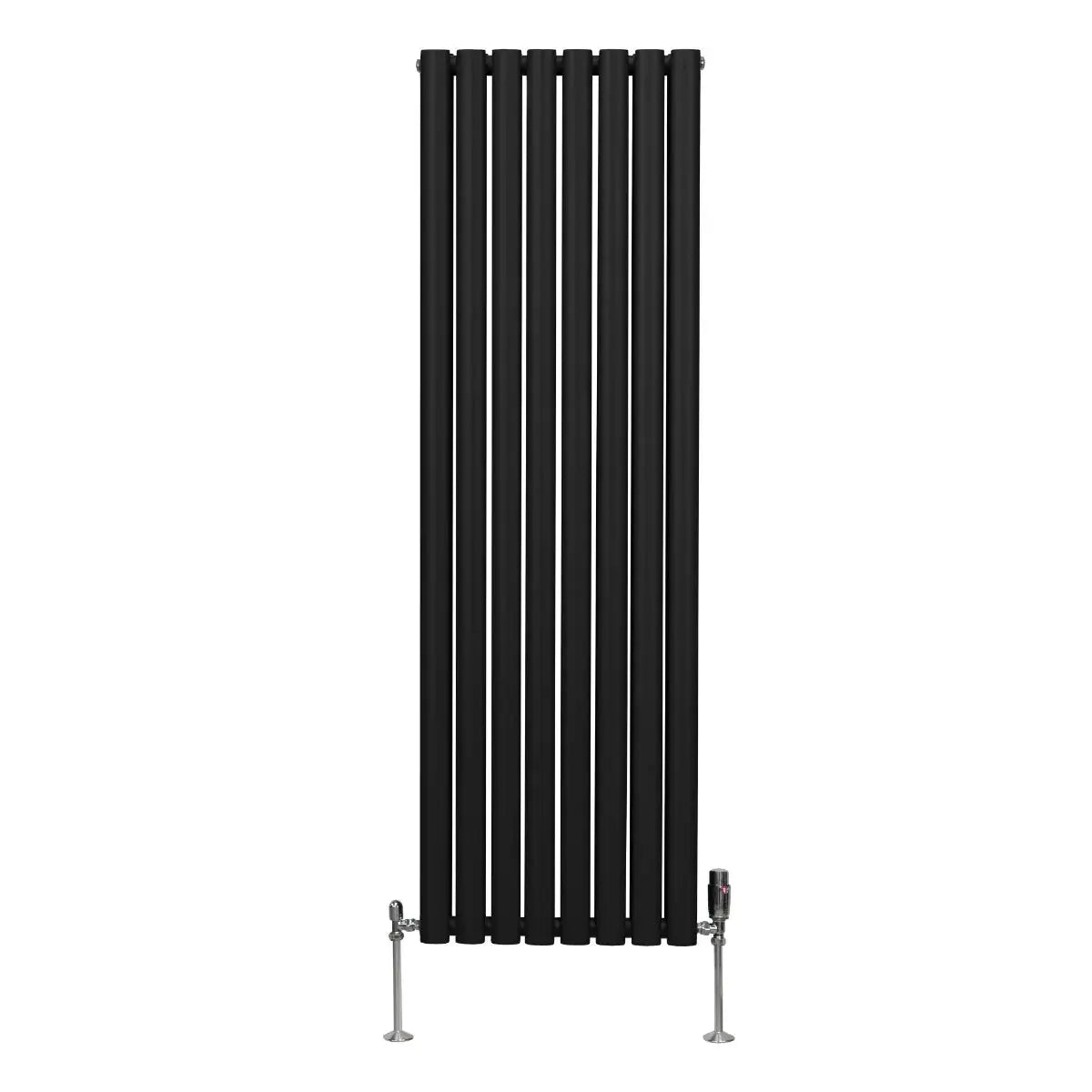 Monster Shop Oval Column Radiator & Valves - 1600mm x 480mm – Black -