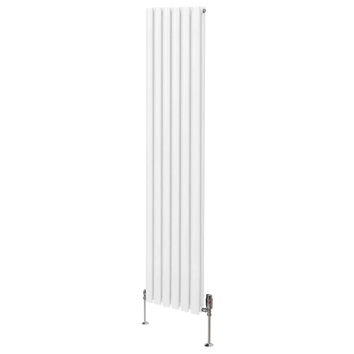 Monster Shop Oval Column Radiator & Valves - 1800mm x 360mm – White -