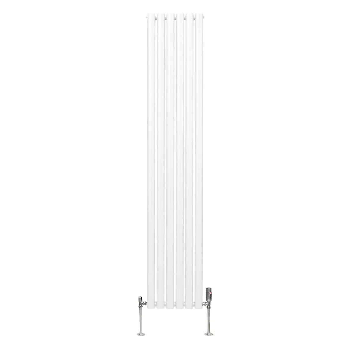 Monster Shop Oval Column Radiator & Valves - 1800mm x 360mm – White -