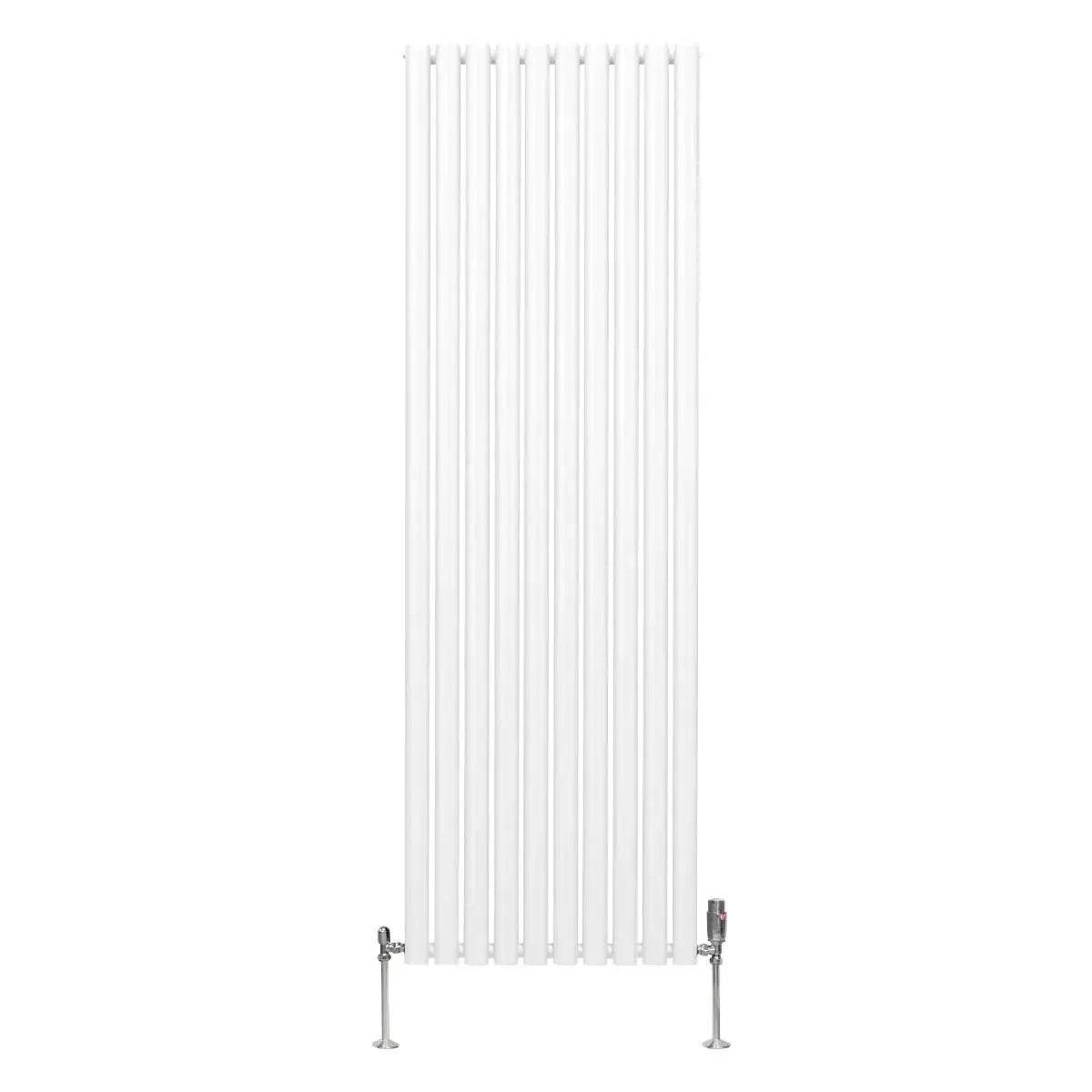 Monster Shop Oval Column Radiator & Valves - 1800mm x 600mm – White -