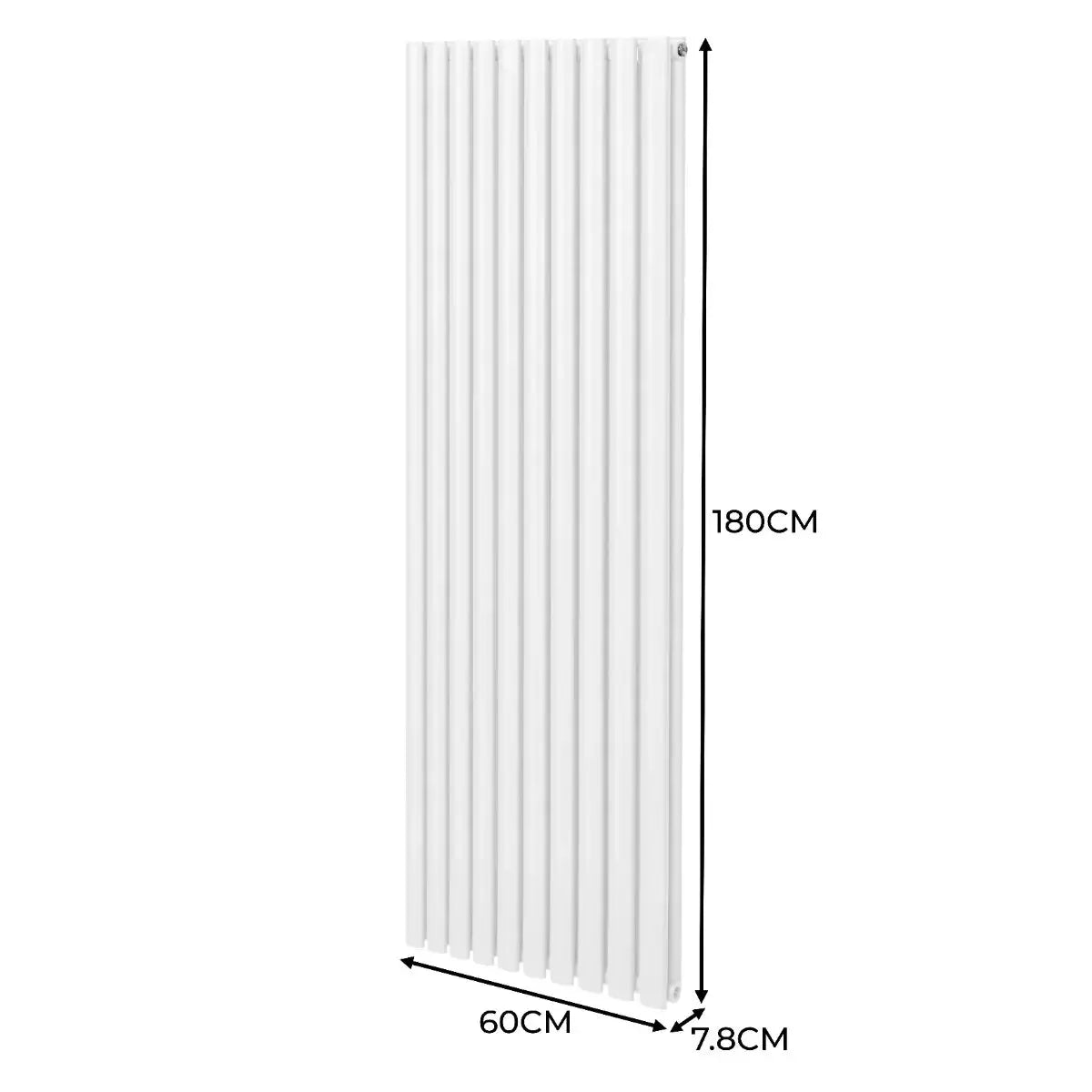 Monster Shop Oval Column Radiator & Valves - 1800mm x 600mm – White -