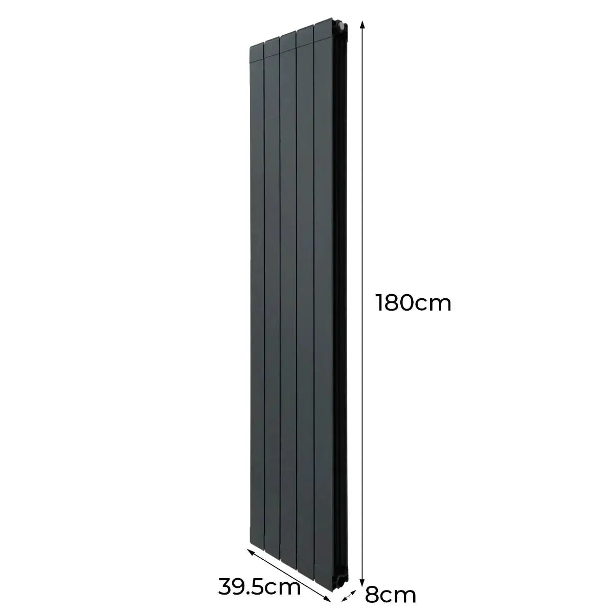 Monster Shop Aluminium Radiator & Valves – 1800mm x 395mm – Anthracite Grey -
