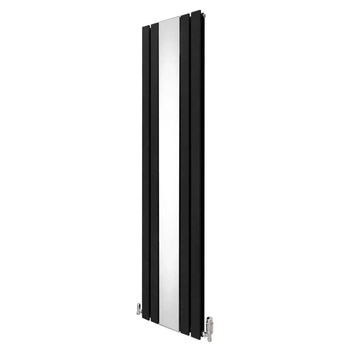 Monster Shop Flat Mirror Radiator & Valves - 1800mm x 425mm - Black -
