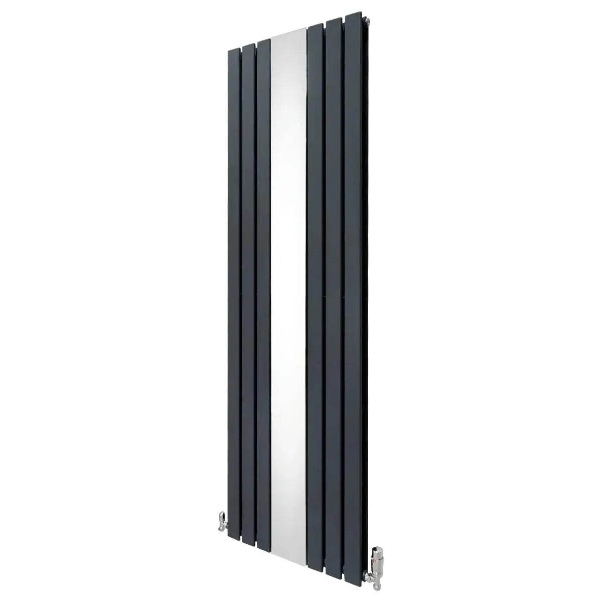 Monster Shop Flat Mirror Radiator & Valves - 1800mm x 565mm - Anthracite Grey -