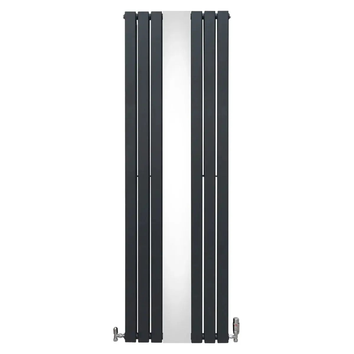 Monster Shop Flat Mirror Radiator & Valves - 1800mm x 565mm - Anthracite Grey -