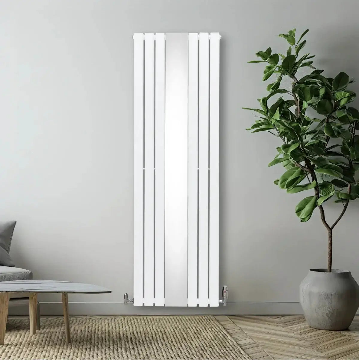 Monster Shop Flat Mirror Radiator & Valves - 1800mm x 565mm - White -
