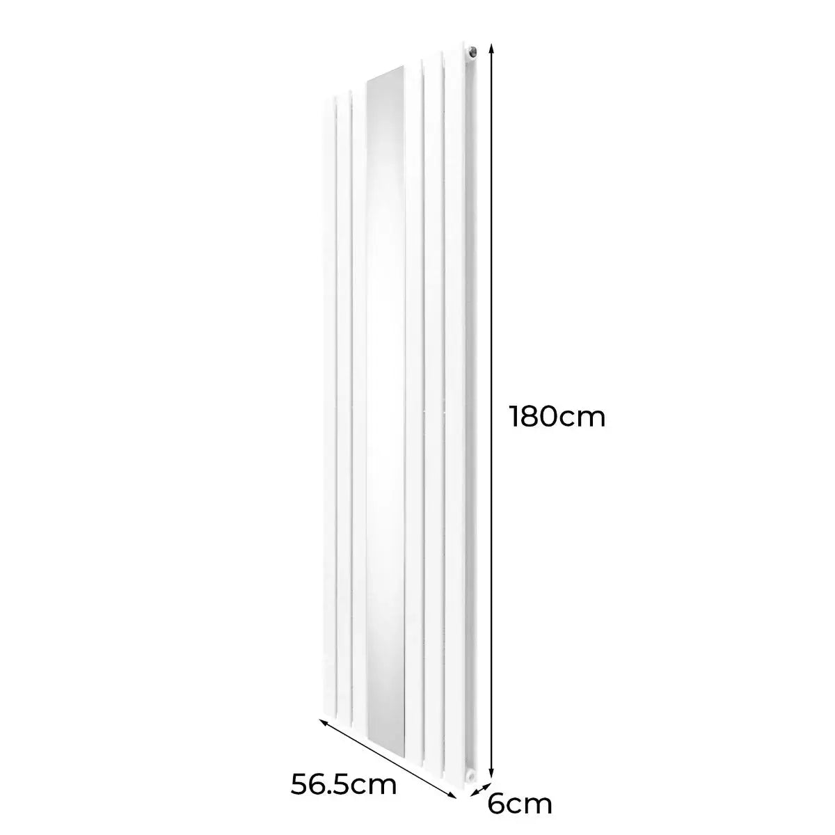 Monster Shop Flat Mirror Radiator & Valves - 1800mm x 565mm - White -