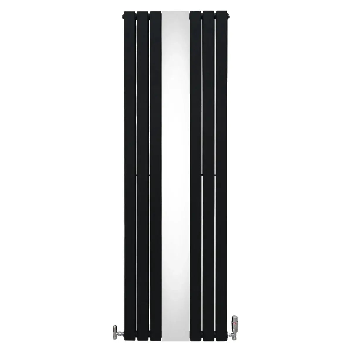 Monster Shop Flat Mirror Radiator & Valves - 1800mm x 565mm - Black -