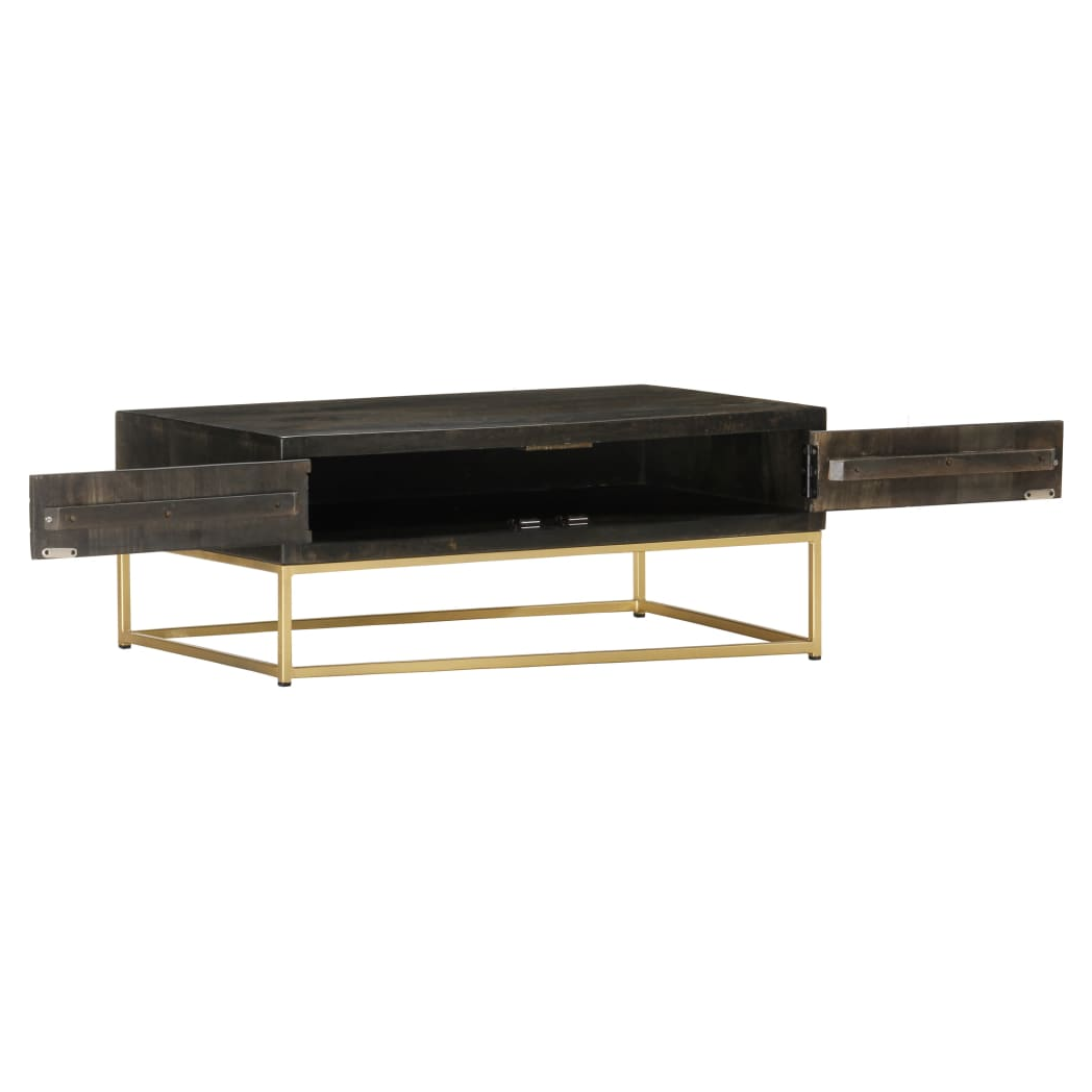 VidaXL Coffee Table 90x50x35 Black Gold Living by vidaXL