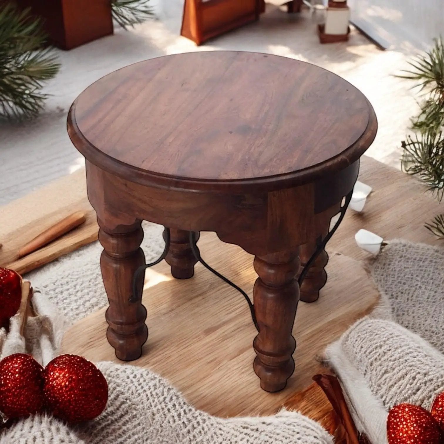 MSL 60CM WOODEN ROUND TABLE - Console Table