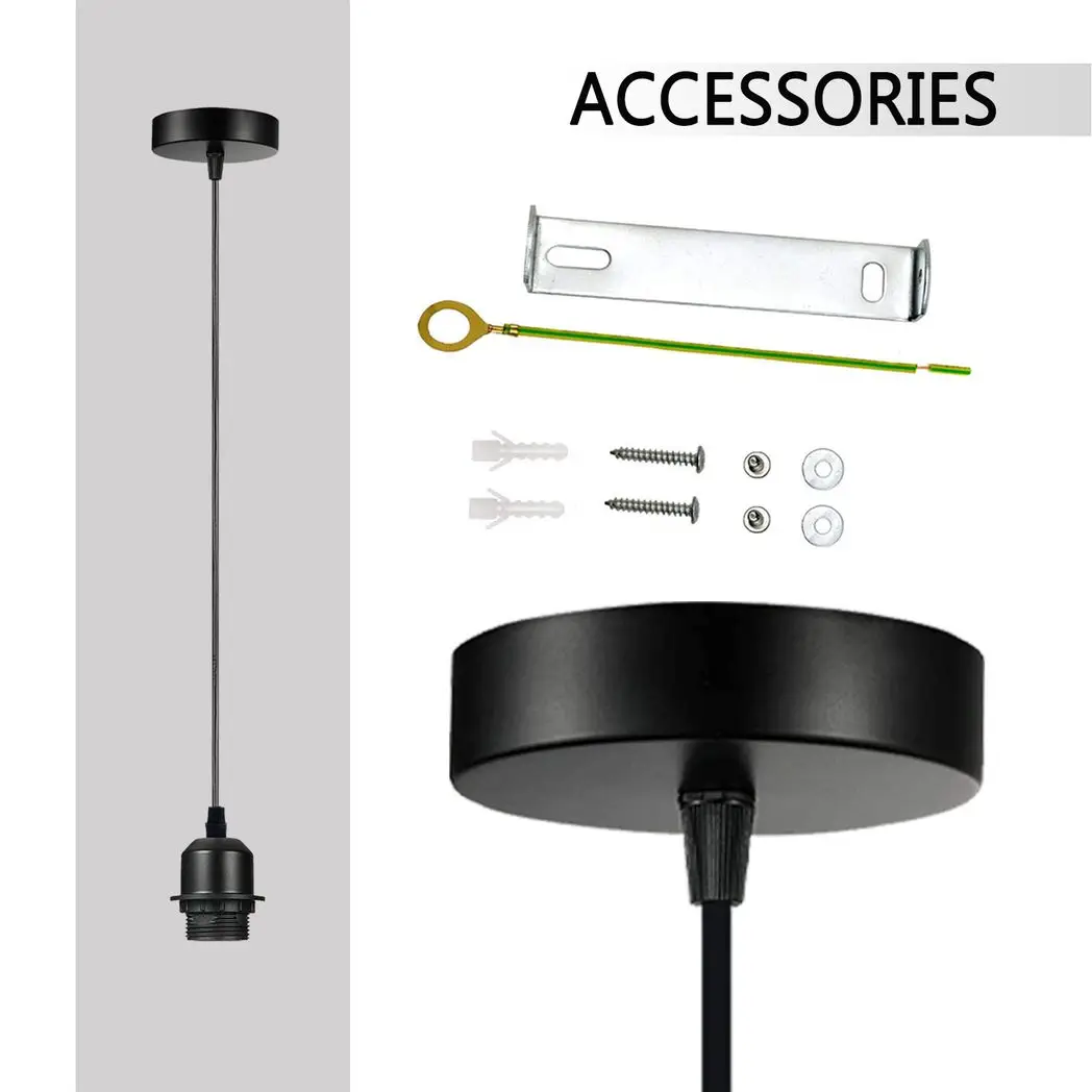 Un-branded 10 Pack Industrial Brushed Copper Pendant Light, Lampshade UK Holder Set - Pendant Lights