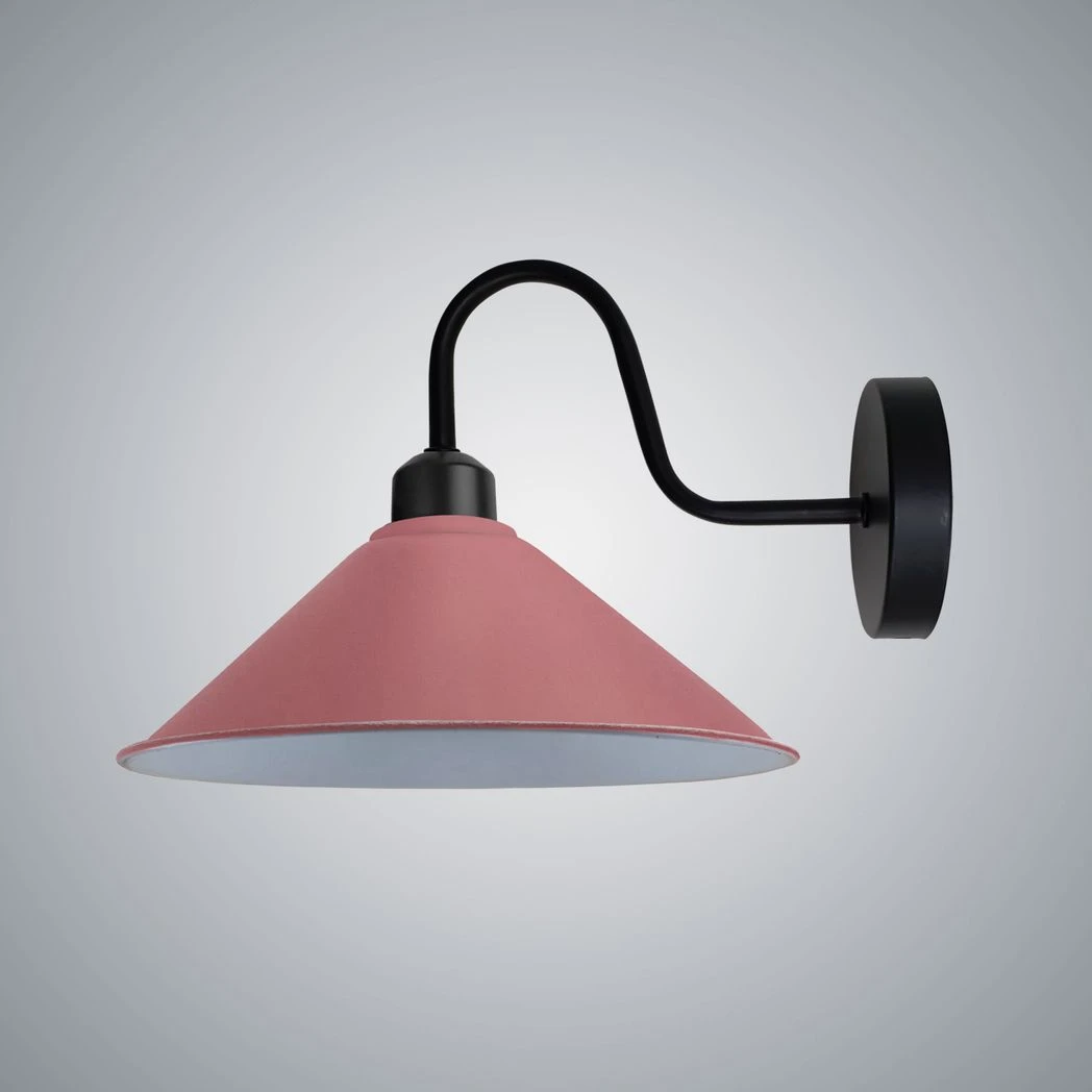 Un-branded Elegant Pink Cone Wall Lamp E27 Base Swan Neck Hallway - Wall Lights