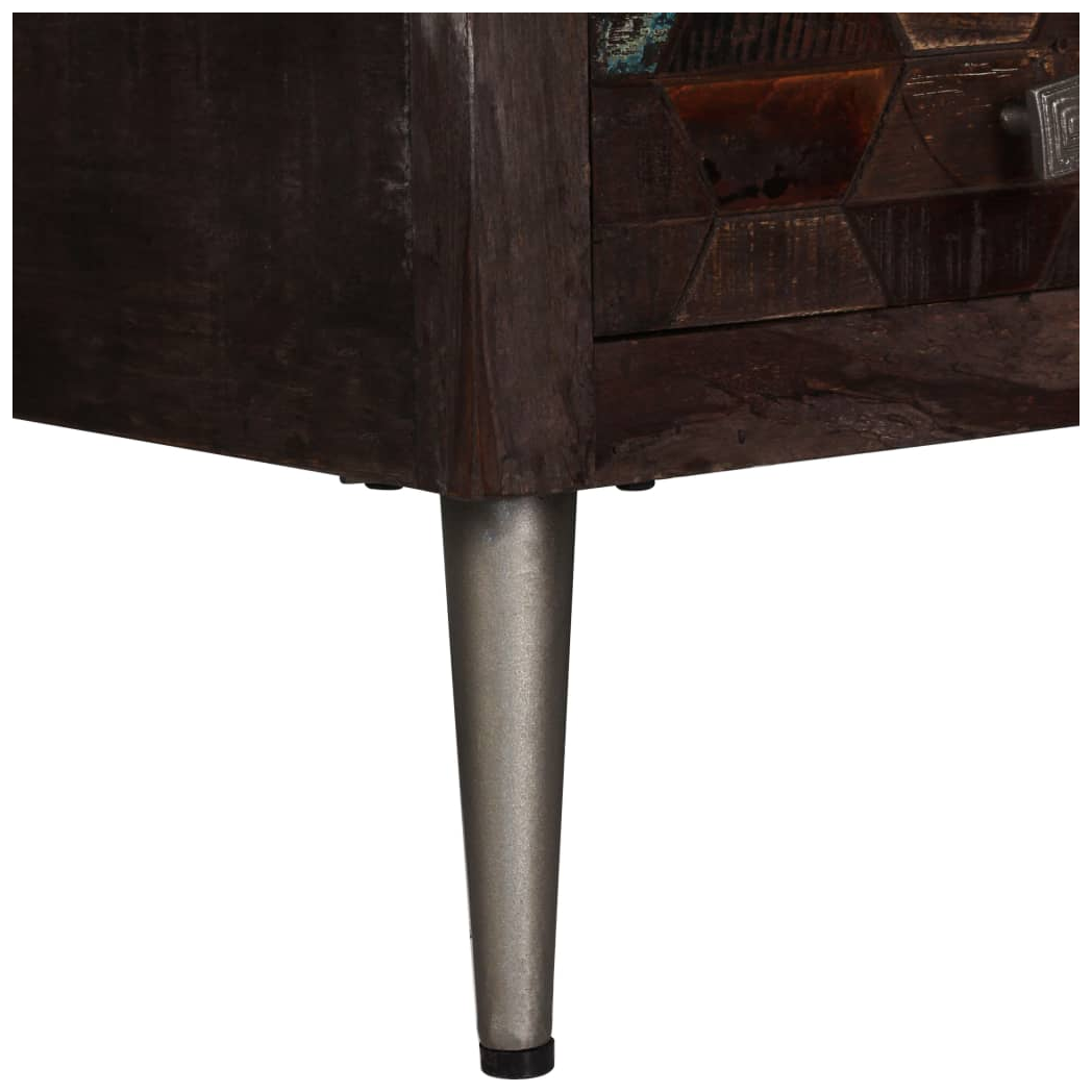 vidaXL VidaXL Coffee Table 100x60x35 Cm Solid Reclaimed Wood With Metal Legs For Living Room Decor - Coffee Table