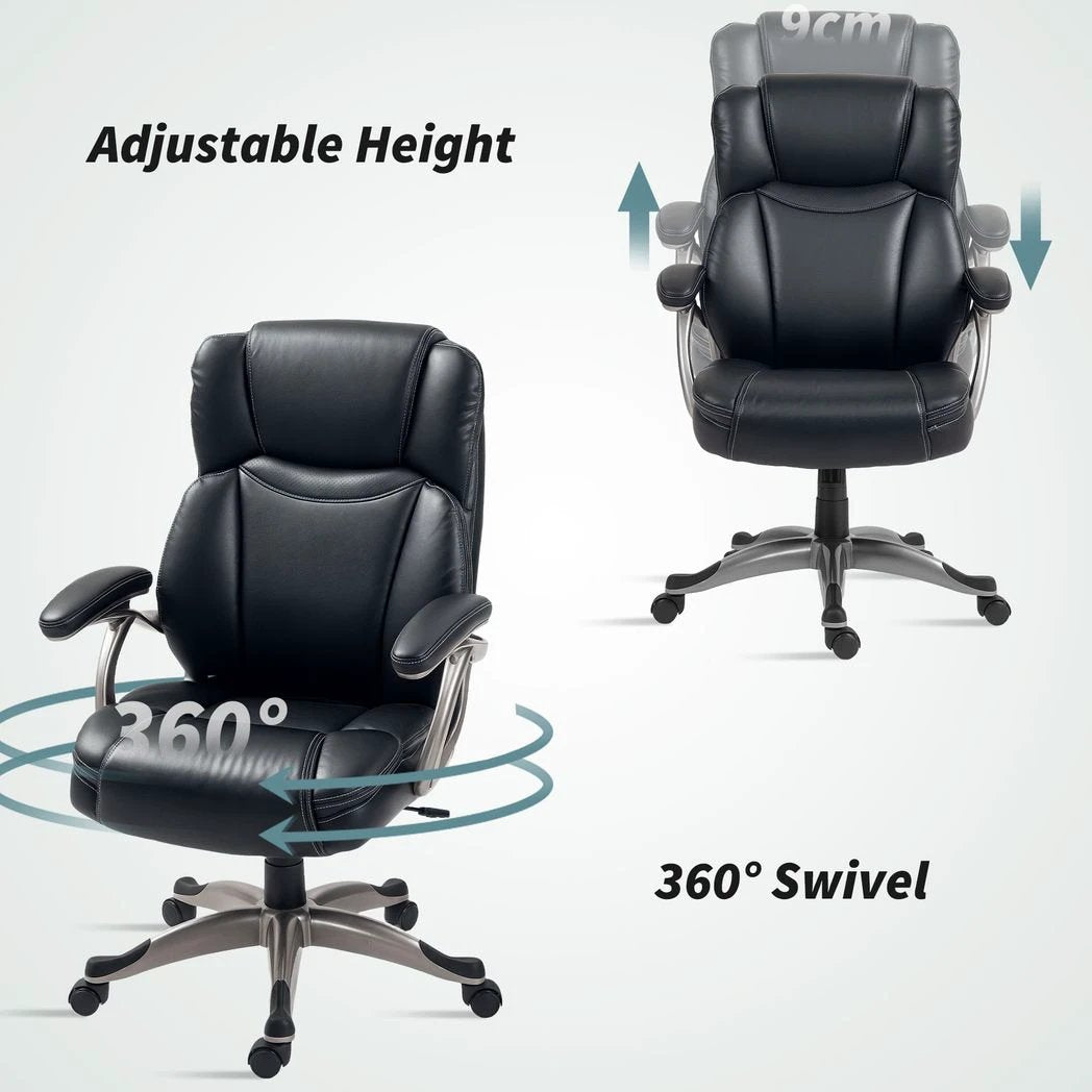 HOMCOM Tilting Executive Office Chair, PU Leather Desk Chair -