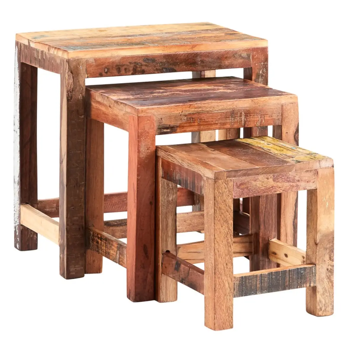 Indian Hub Coastal Nest Of 3 Tables - Nest of Tables