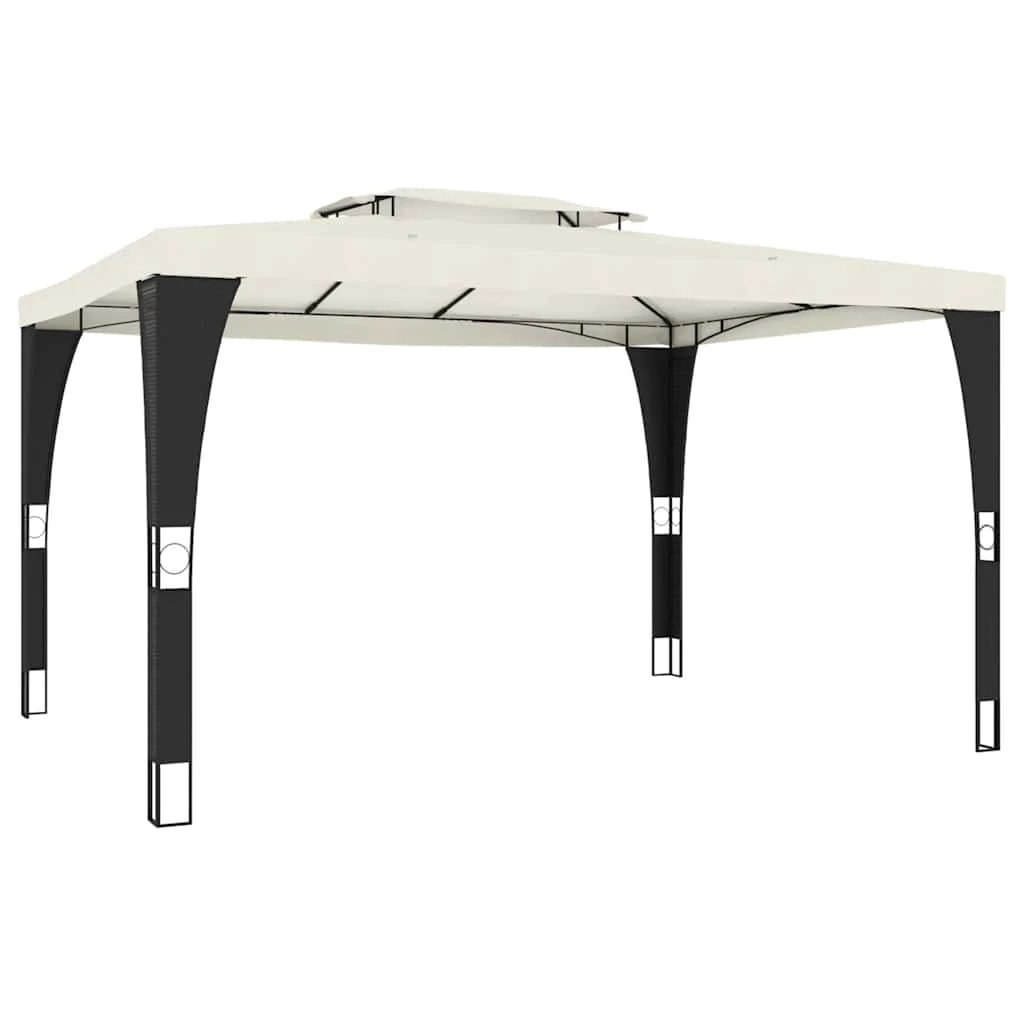 vidaXL Gazebo with Double Roof Cream 2.98x2.98 m Steel by vidaXL