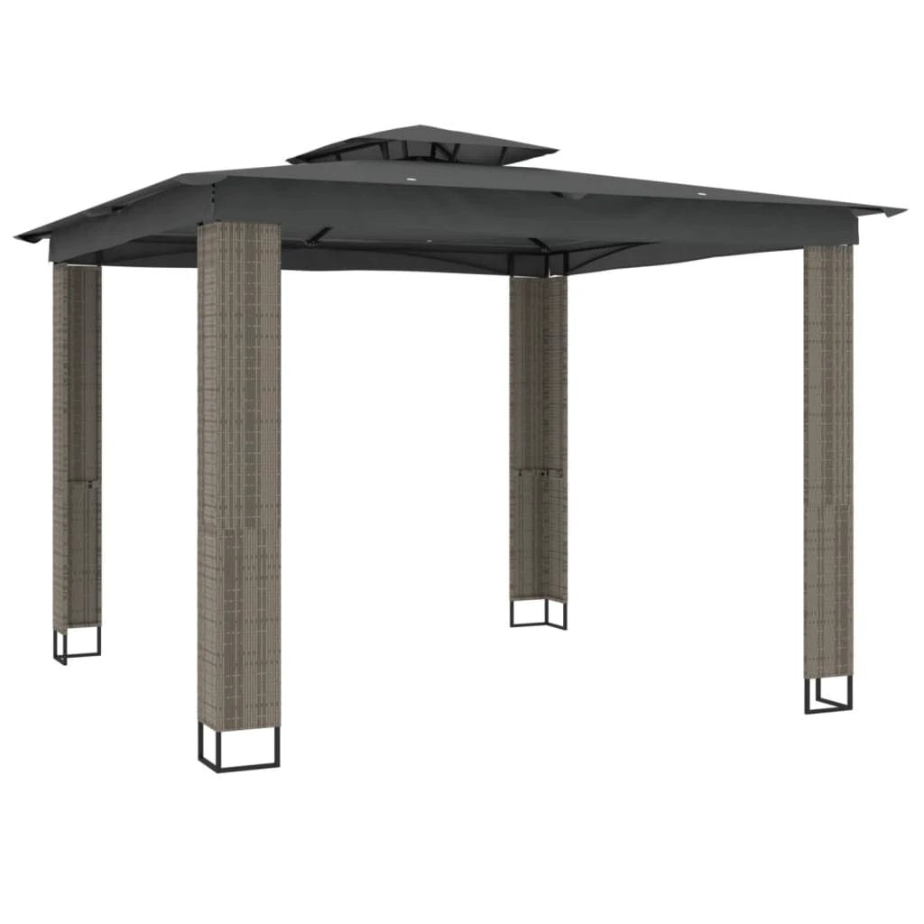 vidaXL Gazebo with Double Roof Cream 2.94x2.94 m Steel by vidaXL