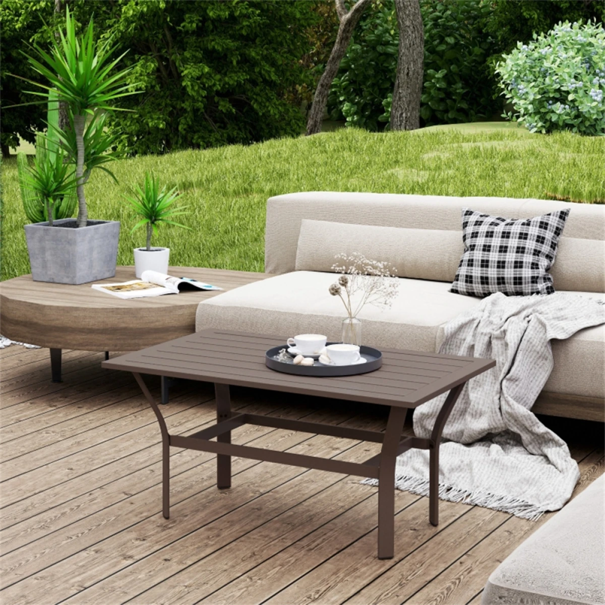 Home Symphony Outdoor Coffee Table 36in Slatted by N/A