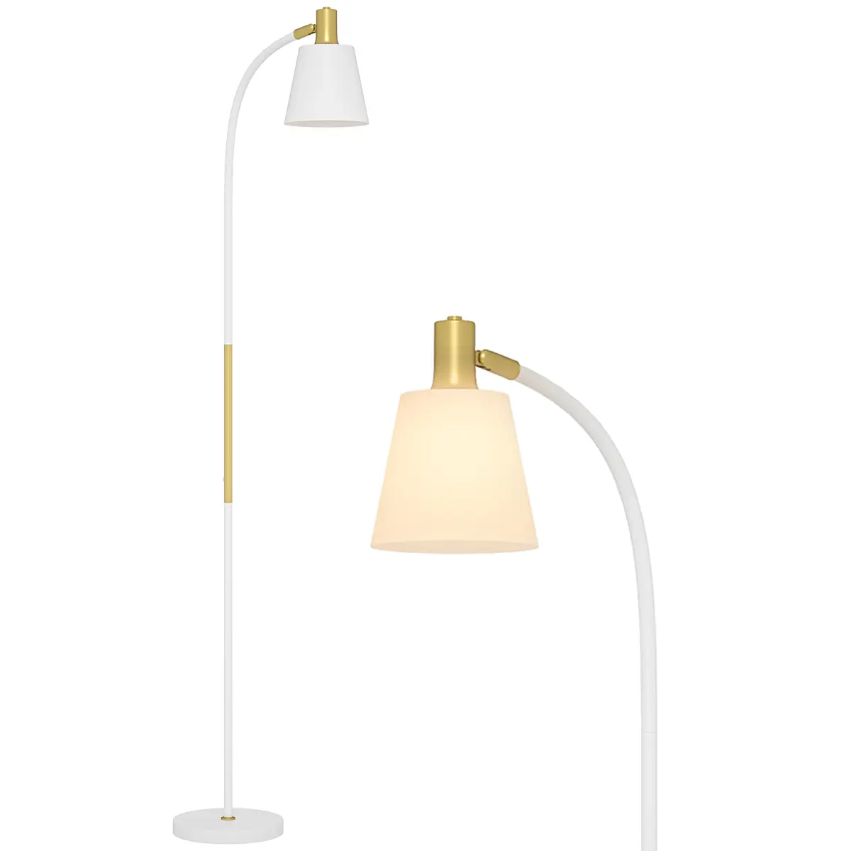 HOMCOM HOMCOM Spotlight Reading Standing Lamp with Adjustable Height, White - Spotlight