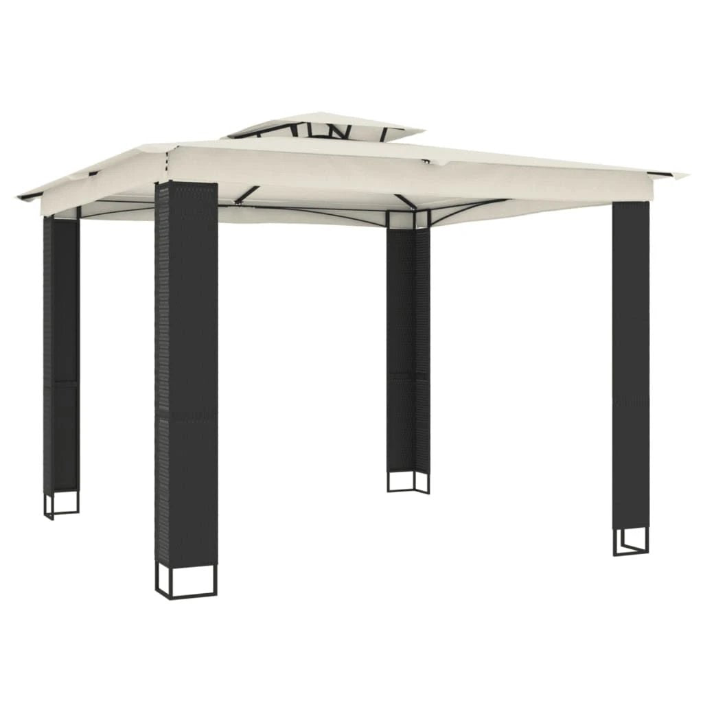 vidaXL Gazebo with Double Roof Cream 2.94x2.94 m Steel by vidaXL