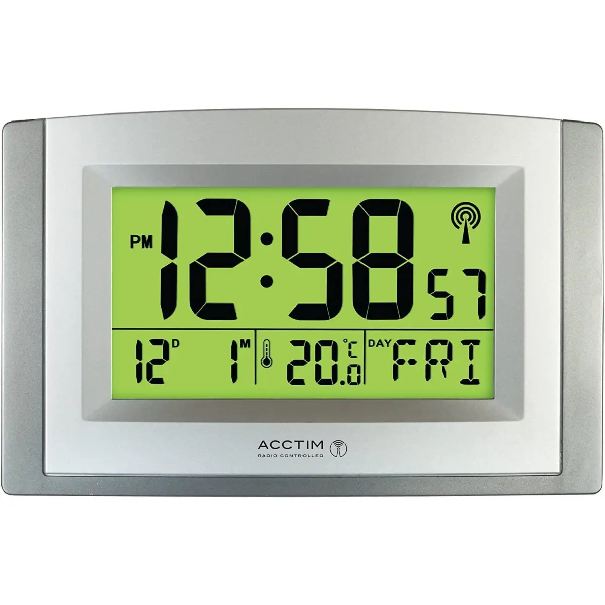 Acctim Acctim Status Radio Controlled Acctim Stratus Wall/Desk Clock, Silver 74057 - Clock