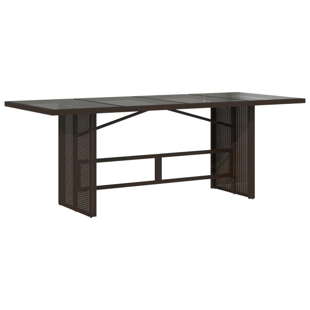 vidaXL Garden Table with Acacia Wood Top Grey 190x80x75 cm Poly Rattan by vidaXL