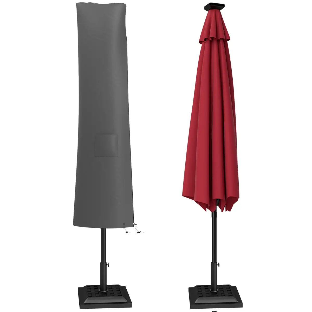 Outsunny Outsunny Parasol Umbrella Cover, Outdoor Protector for Garden, Grey - Parasol