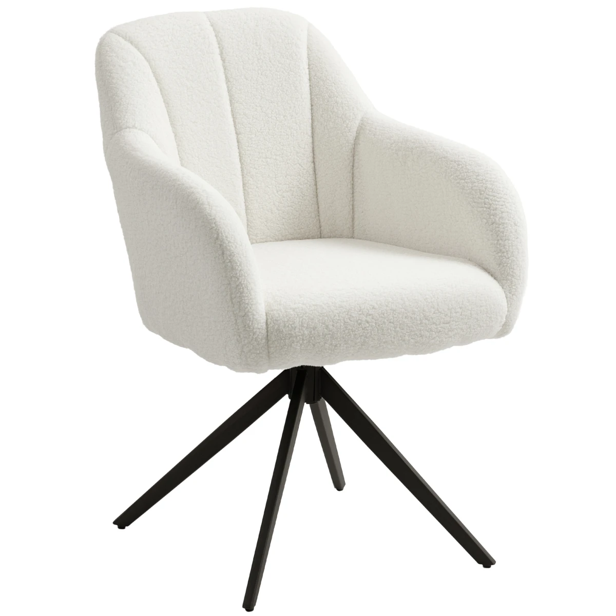 HOMCOM HOMCOM Swivel Chair 13cm Thick Teddy Fleece Living Room - Accent Chair